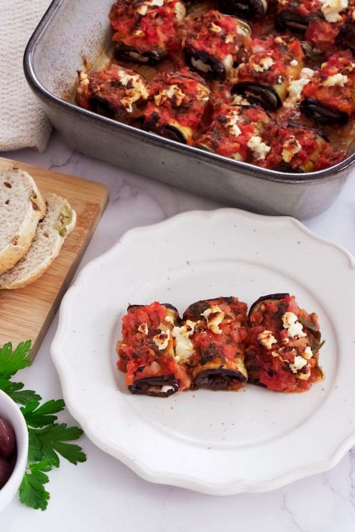 Feta Eggplant Roll-ups