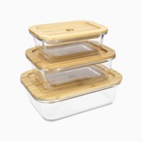 Glass Food Containers with Bamboo Lids