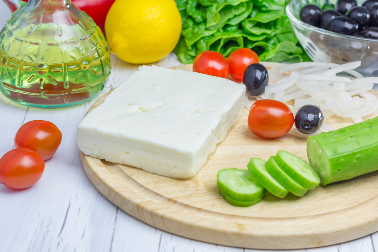 Fresh Greek vegetables with Feta cheese