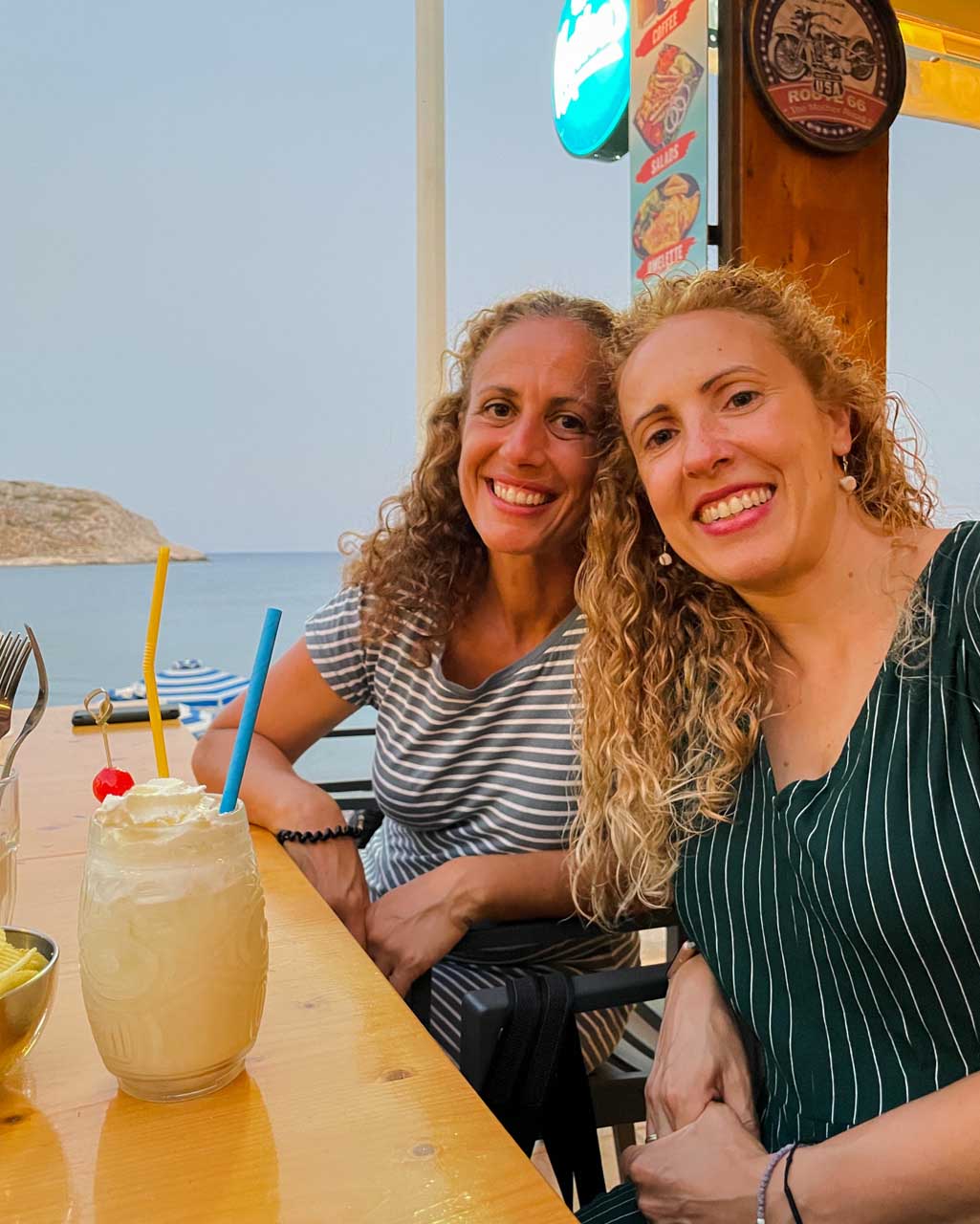 Cocktails at BottomsUp in Charaki, Rhodes