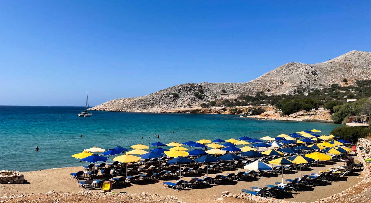 Pondamos beach at Halki island