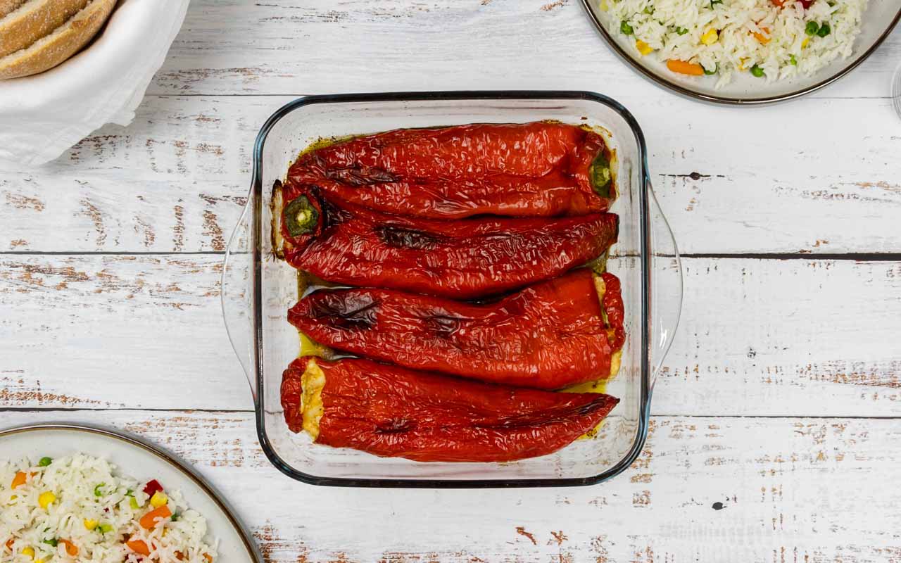 Florina Peppers Stuffed with Feta | fooodlove.com