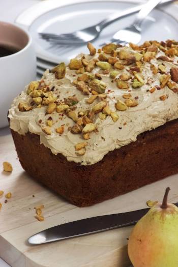 Pistachio and Pear Loaf Cake