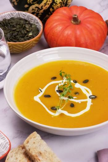 Pumpkin Soup with Sweet Potato