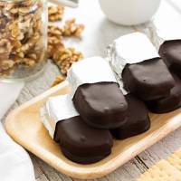 Greek Walnut-filled Chocolates (Kariokes)
