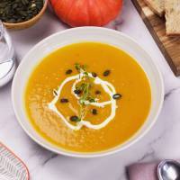 Pumpkin Soup with Sweet Potato