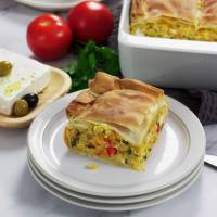 Veggie Bulgur Pie with Filo